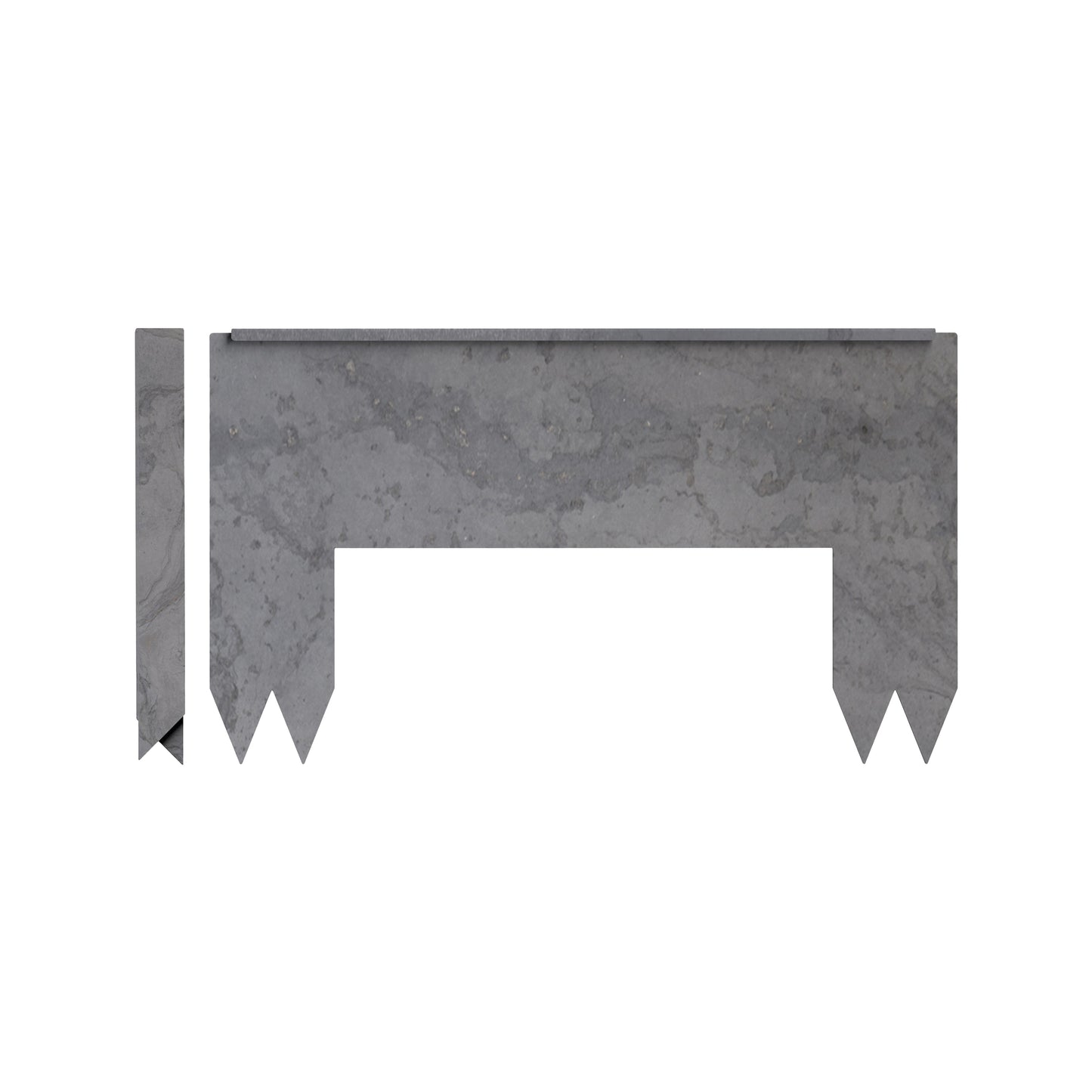 Hammer-In Landscape Edging - Cor-Ten Steel - 2ft Bridge Strips - Plus Connector Clips