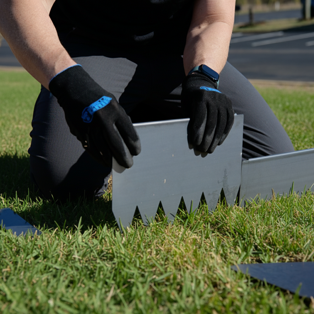 Hammer-In Landscape Edging - Cor-Ten Steel - Accessory Strips - Plus Connector Clips
