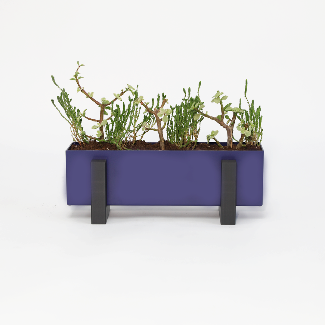 Steel Planter Box (12" L x 3" W x 3.5" H)