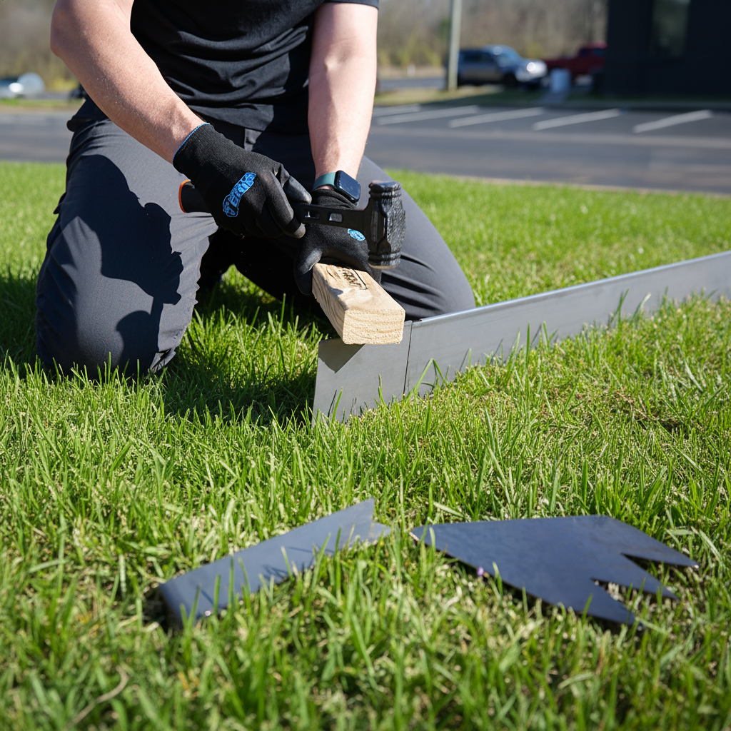 Hammer-In Landscape Edging - Cor-Ten Steel - Accessory Strips - Plus Connector Clips