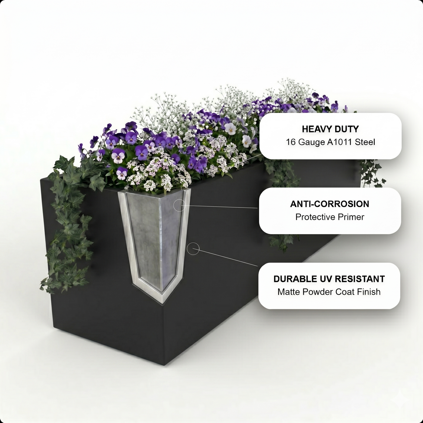Steel Planter Box (14" L x 46" W x 14" H)
