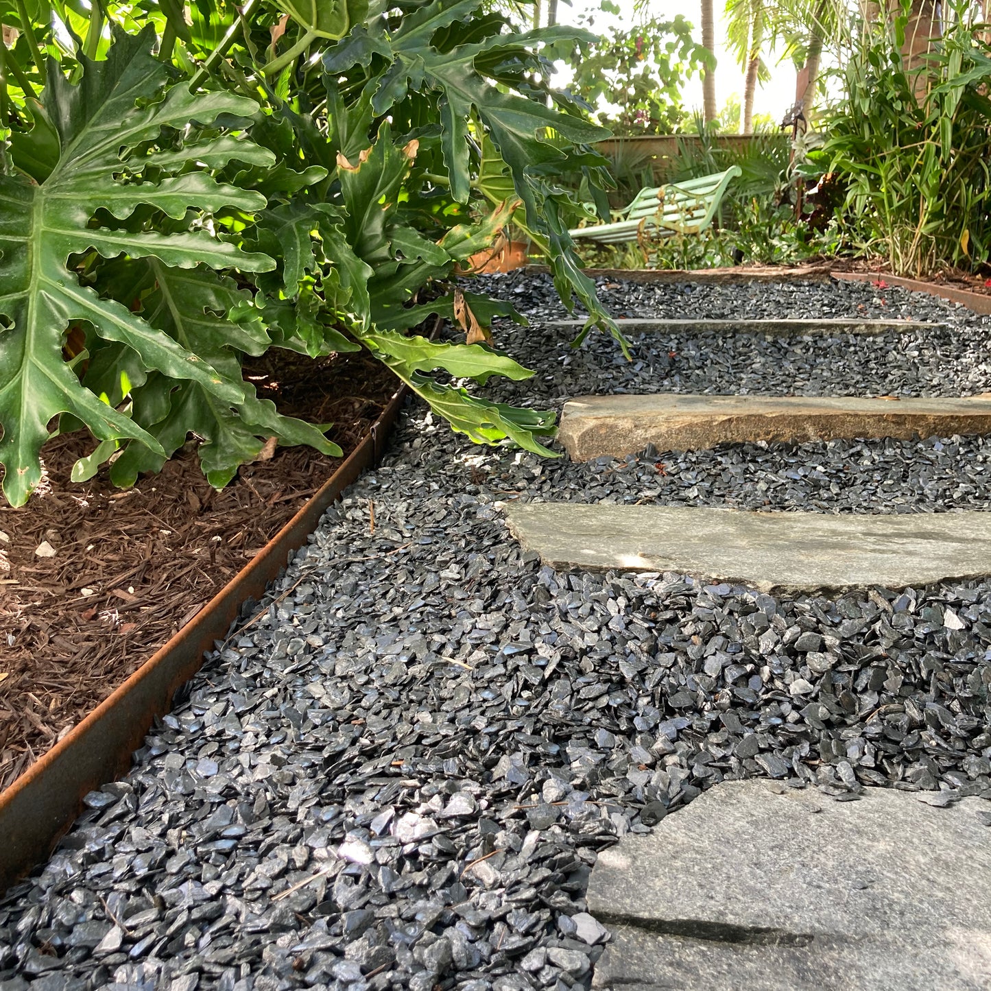 Hammer-In Landscape Edging - Cor-Ten Steel - 4ft Strips - Plus Connector Clips