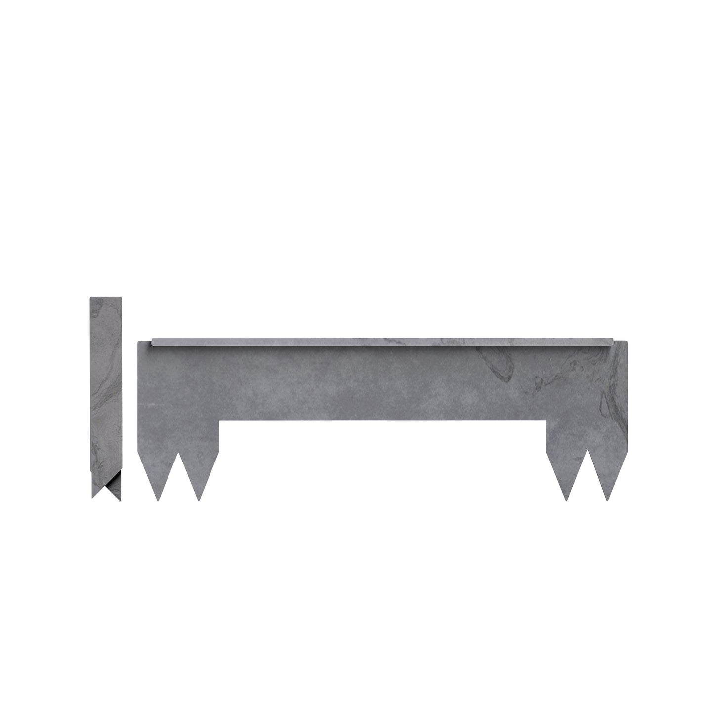 Hammer-In Landscape Edging - Cor-Ten Steel - 2ft Bridge Strips - Plus Connector Clips
