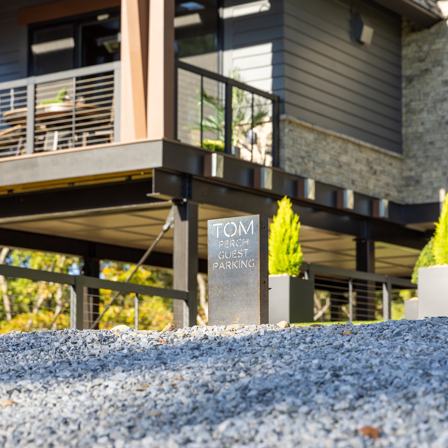 COR-TEN Steel Street Address Sign